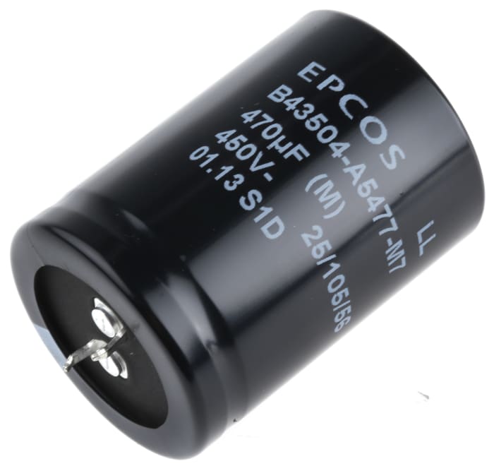 EPCOS 470μF Electrolytic Capacitor 450V dc, Snap-In - B43504A5477M000