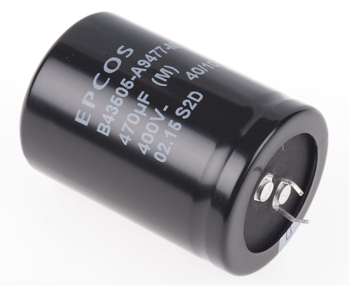 Epcos 470μF Electrolytic Capacitor 400V dc, Snap-In - B43505A9477M