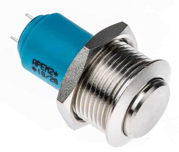 APEM Push Button Switch, Latching, Through Hole, 16.2mm Cutout, SPST, 250V ac, IP65
