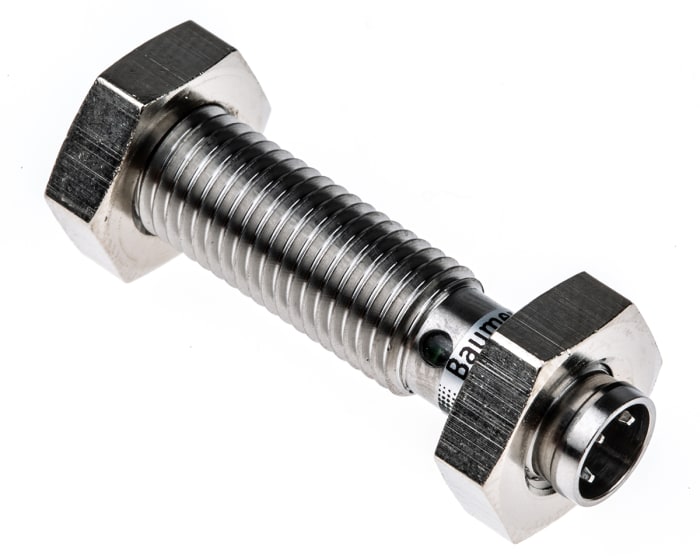 Baumer Inductive Threaded Barrel Proximity Sensor, M8, 2 mm Detection, PNP NO, 10 → 30 V dc