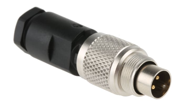 binder Circular Connector, 4 Contacts, Cable Mount, M9 Connector, Plug, Male, IP67, 712 Series