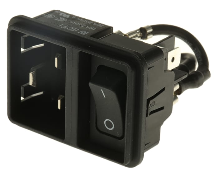 Schurter C20 Snap-In IEC Connector Male, 20A, 250 V