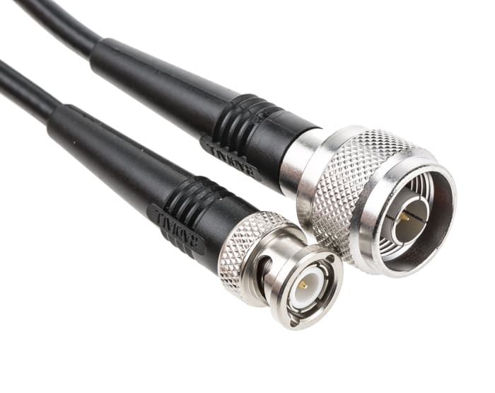 Câble coaxial Radiall, RG58, BNC, / Type N, 500mm, Noir