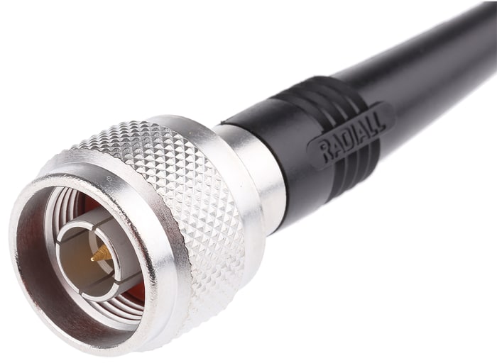 Câble coaxial Radiall, RG58, BNC, / Type N, 1m, Noir