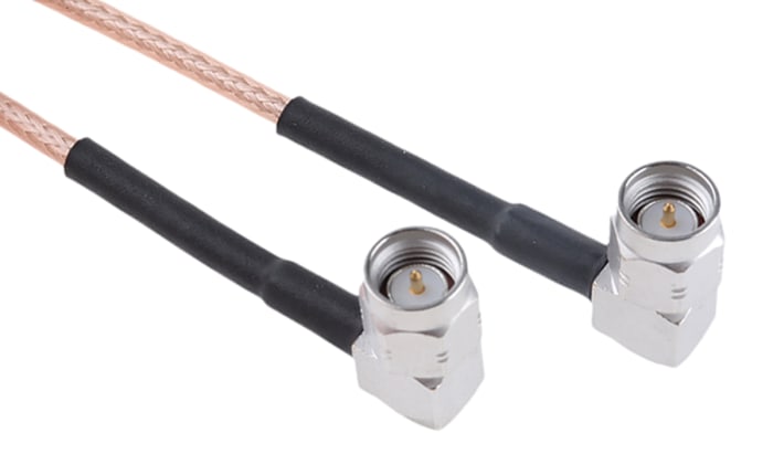 Câble coaxial Radiall, RG316, SMA, / SMA, 1m, Marron