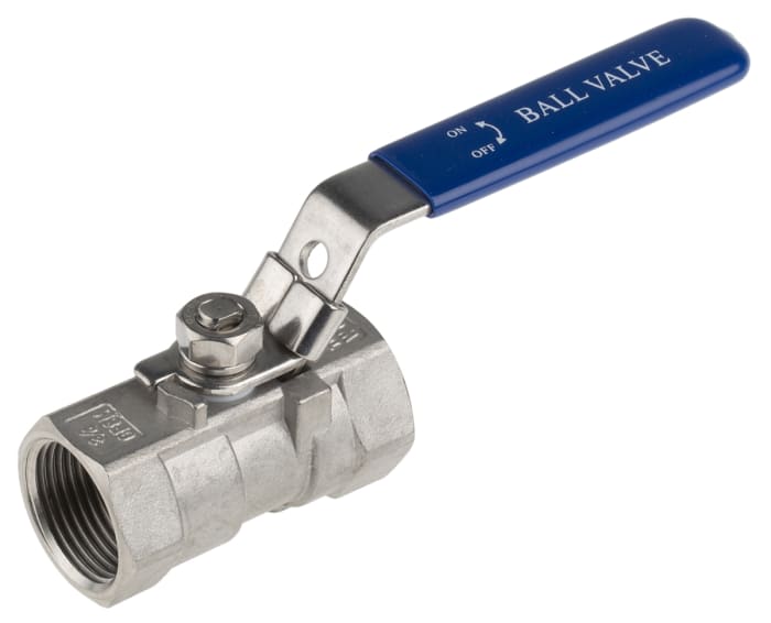 RS PRO Stainless Steel Reduced Bore, 2 Way, Ball Valve, Threaded, BSPP 3/4in, 68bar Operating Pressure