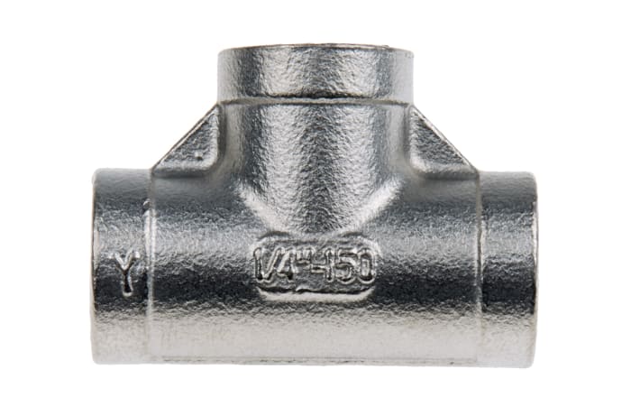 RS PRO Stainless Steel Pipe Fitting, Tee Circular Tee, Female G 1/4in x Female G 1/4in x Female G 1/4in
