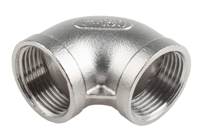 RS PRO Stainless Steel Pipe Fitting, 90° Circular Elbow, Female G