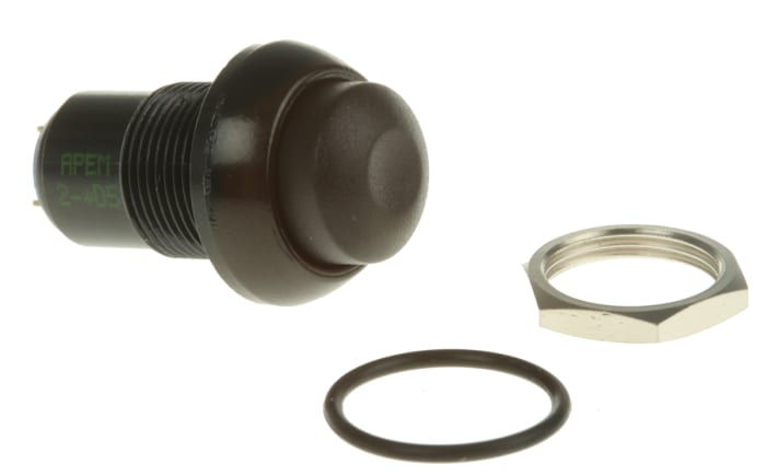 APEM Push Button Switch, Latching, Panel Mount, 12.9mm Cutout, 24V dc, IP67