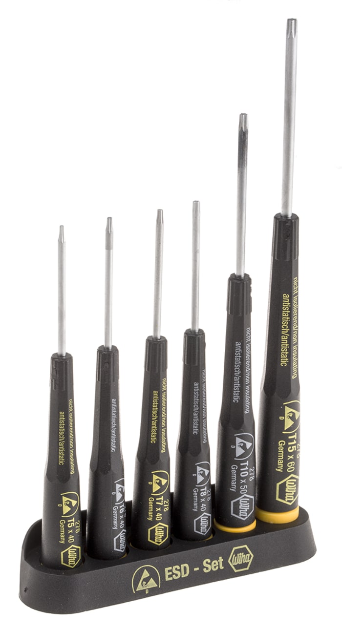 Wiha Tools Torx Screwdriver Set, 6-Piece, ESD-Safe