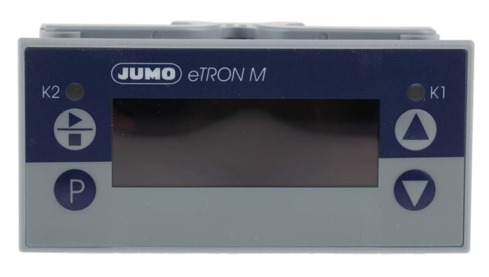 Jumo eTRON Panel Mount Thermostat, 76 x 36mm, 2 Output 1 changeover contact 10A 250V / 2 open contacts 5A 250V, 12