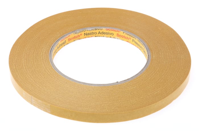 3M 9084 Beige Double Sided Paper Tape, 9mm x 50m, 0.1mm Thick
