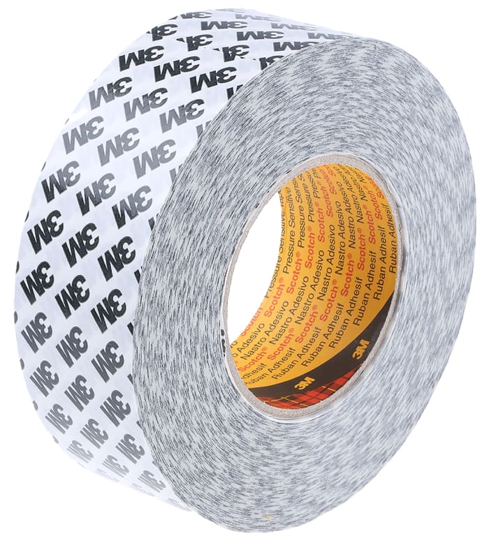 3M 9086 Translucent Double Sided Paper Tape, 0.19mm Thick, 16 N/cm, Paper  Backing, 50mm x 50m