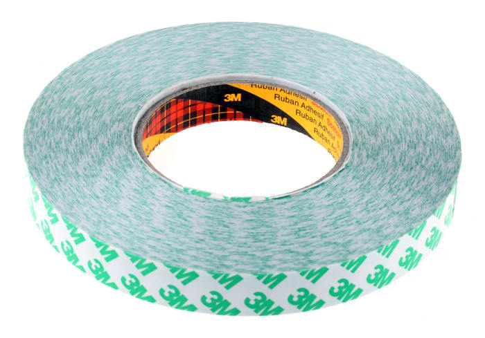 3M 9087 White Double Sided Plastic Tape, 0.26mm Thick, 5.2 N/cm, PVC  Backing, 50mm x 50m