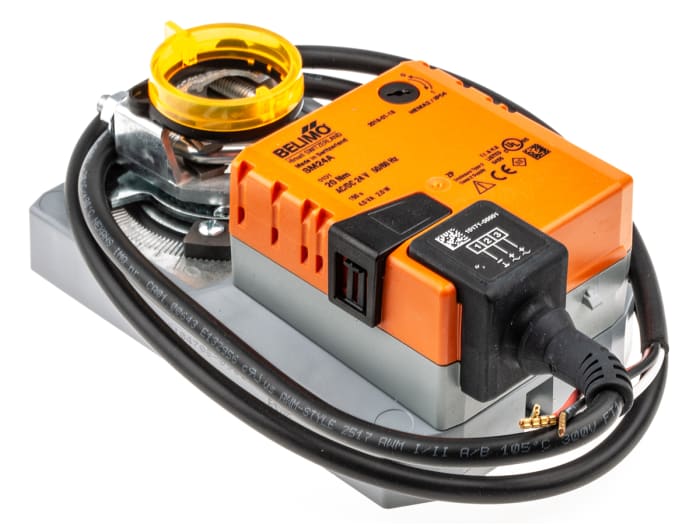 Actuador de compuerta Belimo, par 20Nm, 24 V ac/dc, 2W, para eje de 10 → 20mm, control abierto/cerrado