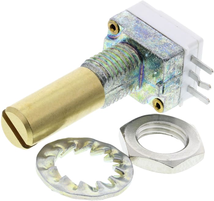 Vishay P9A 10kΩ Rotary Potentiometer 1-Gang, Panel Mount (Through Hole), P9A1R100FISX1103MA