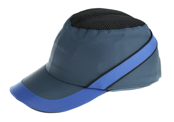 Casquette de sécurité Delta Plus, 52 - 65cm de tour de tête, Polyéthylène, Nylon, Bleu