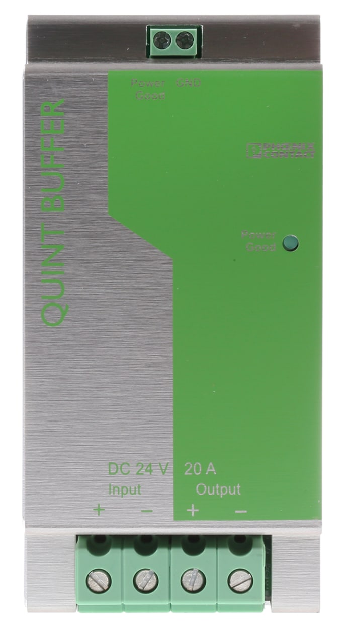 Phoenix Contact 24V dc Input DIN Rail Uninterruptible Power Supply (480W), QUINT-BUFFER
