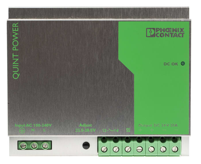 Phoenix Contact QUINT POWER Switch Mode DIN Rail Power Supply, 85 → 264V ac ac Input, 24V dc dc Output, 20A