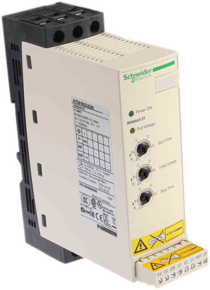 Startér pro plynulý rozběh, řada: ATS01 15 kW 32 A 415 V AC 3fázový IP20, rozsah: Altistart 01