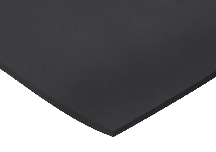 RS PRO Black Fluorocarbon Rubber Sheet, 600 mm x 600 mm x 1.5 mm, 100kg/cm², 204 °C