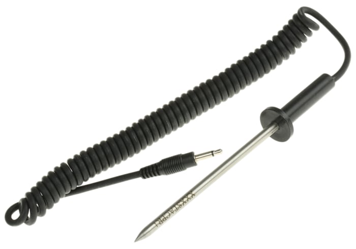 Sonda de temperatura tipo Fluke 80PR-60, hasta +260 °C ±1 °C, Ø 4.8mm x 90mm, cable de 1m