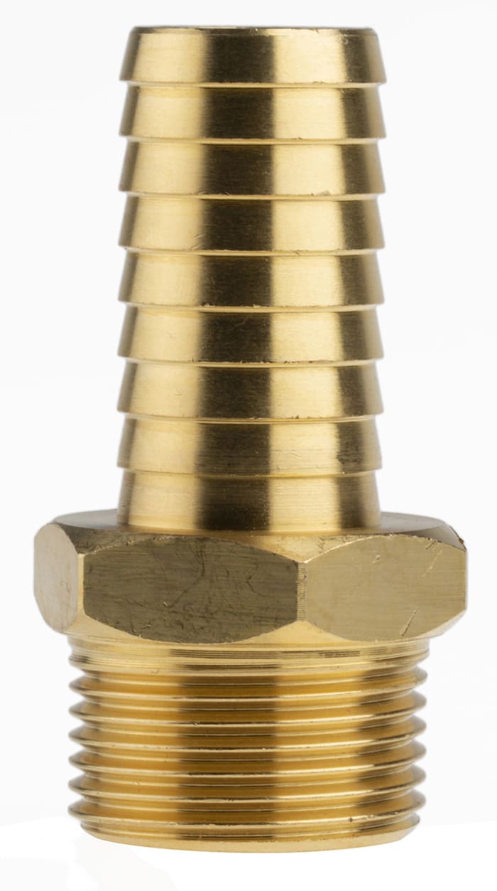 2760EA4 RS PRO RS PRO Straight Brass Hose Connector, 3/4 in G Male