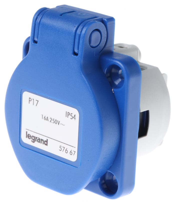 Legrand IP44 Blue Socket, Rated At 16A