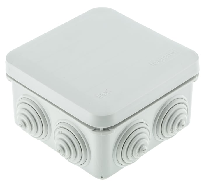 Legrand Plexo Series Grey Plastic Junction Box, IP55, 80 x 80 x 45mm