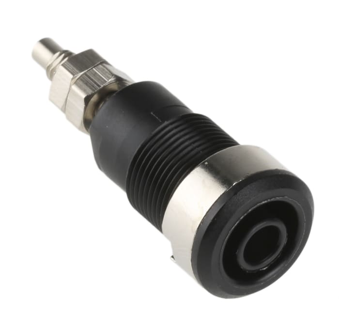 Staubli Black Female Banana Socket, 4 mm Connector, Solder Termination, 32A, 1000V, Nickel Plating