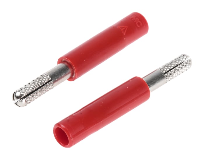 Adaptér testovacího konektoru, Červená, materiál kontaktu: Mosaz, pokovení kontaktu: Nikl, 1 kV Staubli