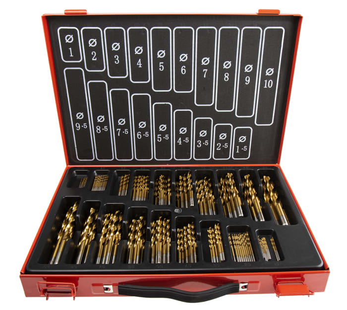 RS PRO 19-Piece Twist Drill Bit Set for Metal, 10mm Max, 1mm Min, HSS Bits