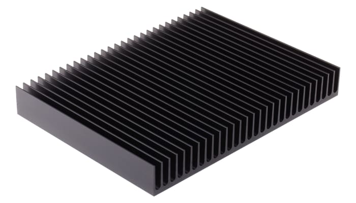 Disipador AAVID THERMALLOY negro, 0.64K/W, dim. 150 x 200 x 25mm, para usar con Aluminio Rectangular Universal