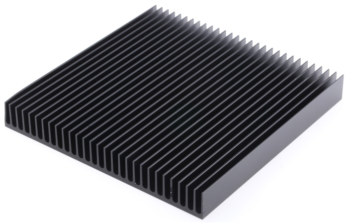 Disipador AAVID THERMALLOY de aluminio negro, 0.5K/W, dim. 200 x 200 x 25mm, para usar con Aluminio Rectangular