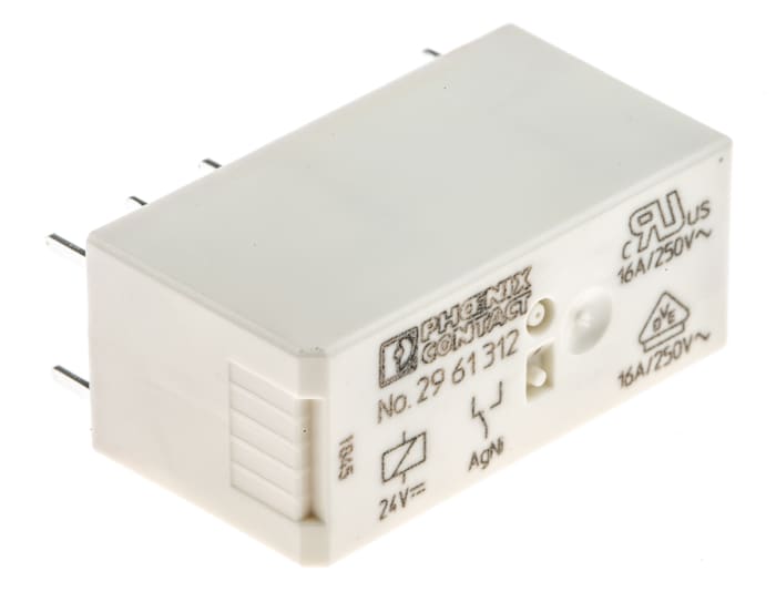 Phoenix Contact PCB Mount Power Relay, 24V dc Coil, 16A Switching Current, SPDT
