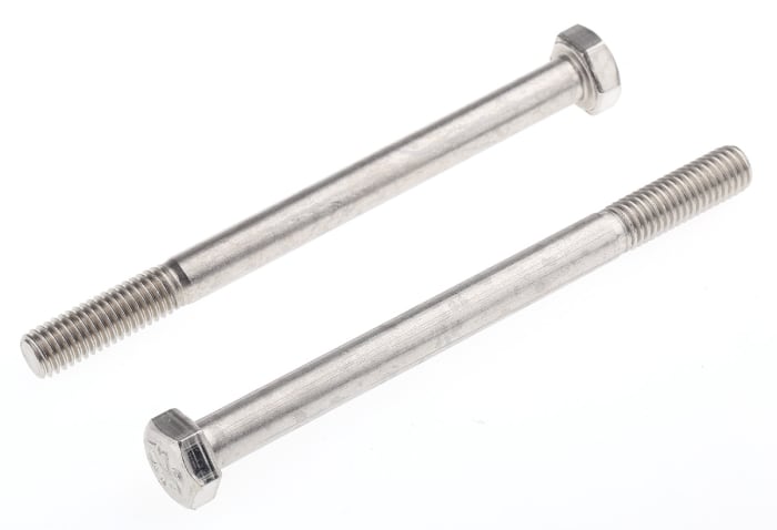RS PRO Stainless Steel, Hex Bolt, M8 x 100mm