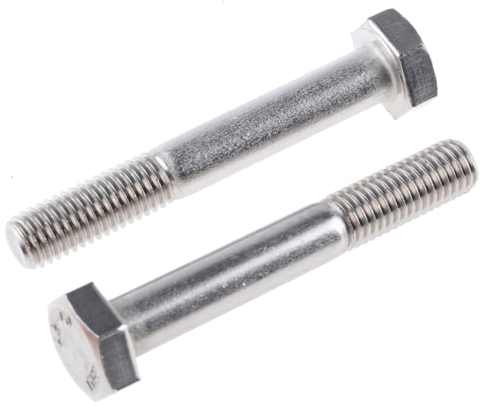 RS PRO Stainless Steel, Hex Bolt, M10 x 70mm