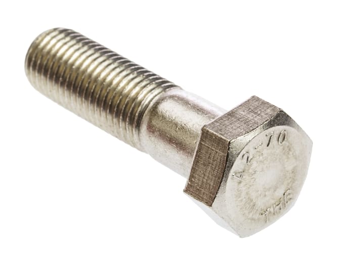 RS PRO Stainless Steel Hex, Hex Bolt, M16 x 60mm