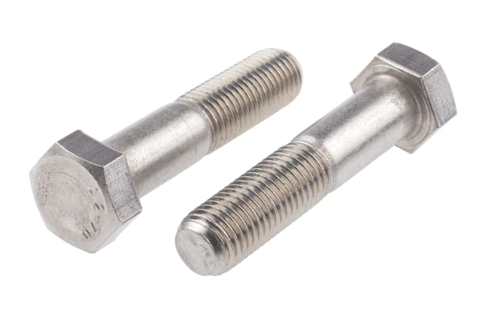 RS PRO Stainless Steel, Hex Bolt, M16 x 75mm