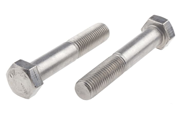 RS PRO Stainless Steel, Hex Bolt, M16 x 90mm