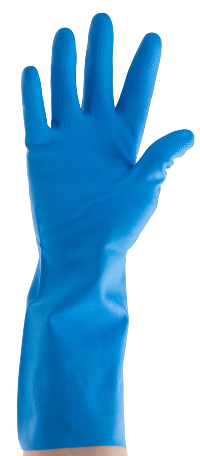 Polyco Healthline Blue Nitrile Chemical Resistant Work Gloves, Size 7, Nitrile Coating