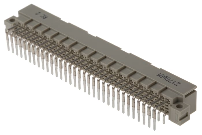RS PRO 64 Way 2.54mm Pitch, Type C Class C2, 2 Row, Right Angle DIN 41612 Connector, Plug