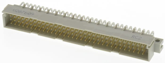 RS PRO 96 Way 2.54mm Pitch, Type C Class C2, 3 Row, Right Angle DIN 41612 Connector, Plug