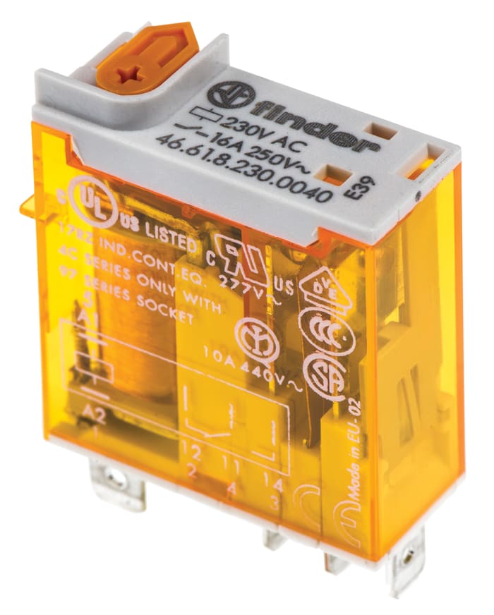 Relais Finder 46 Series, 1 RT, bobine 230V c.a. Enfichable 1.2W