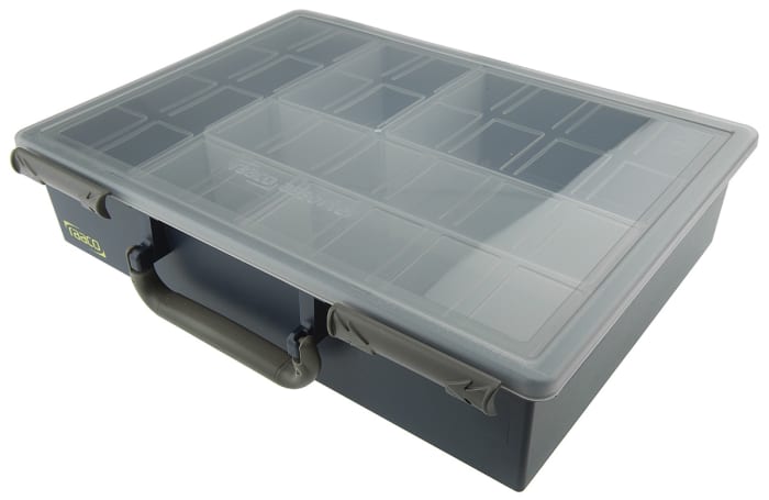 Caja organizadora Raaco de 6 compartimentos de PP, 338mm x 261mm x 78mm