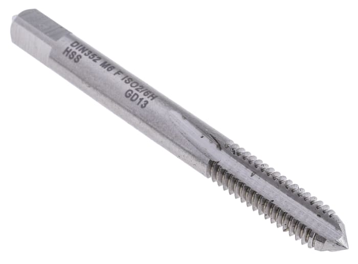 Taraud M6, pas de 1.0mm, Métrique, HSS, Taraud à main
