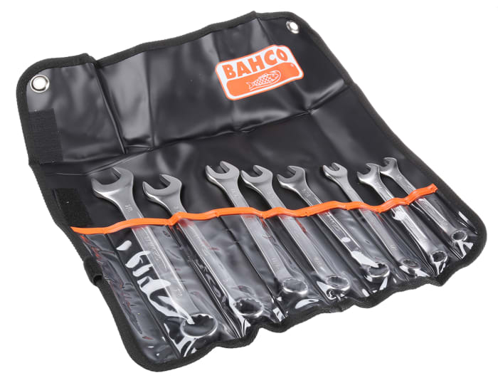 Bahco 111Z Series 8-Piece Spanner Set, 7/16 → 7/8 in, Vanadium Steel