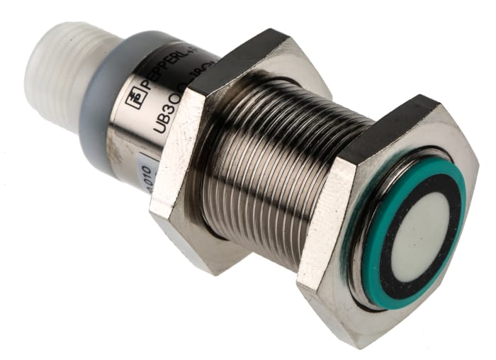 Pepperl + Fuchs Ultrasonic Threaded Barrel Proximity Sensor, M18, 300 mm Detection 4-20 mA, 10 → 30 V dc