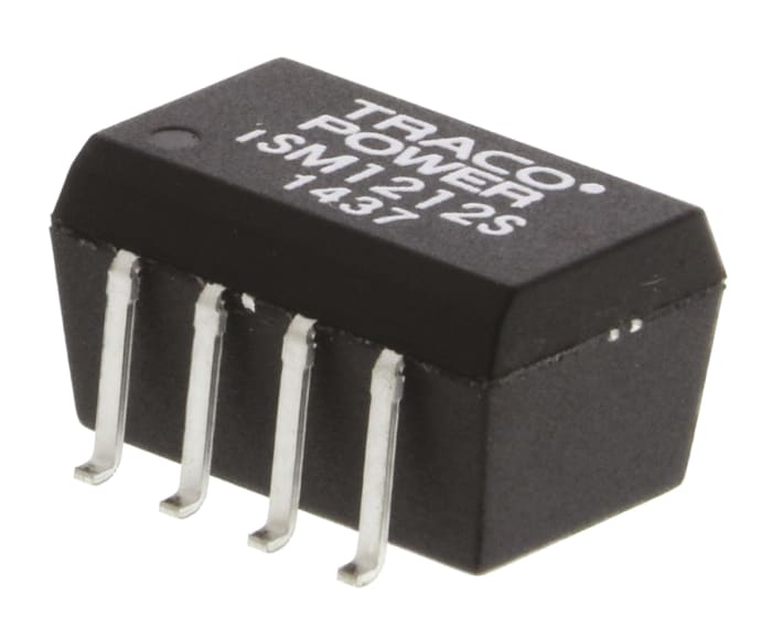 TRACOPOWER TSM DC-DC Converter, 12V dc/ 84mA Output, 10.8 → 13.2 V dc Input, 1W, Surface Mount, +85°C Max Temp
