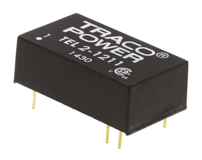 TRACOPOWER TEL 2 DC-DC Converter, 5V dc/ 400mA Output, 9 → 18 V dc Input, 2W, Through Hole, +75°C Max Temp -40°C